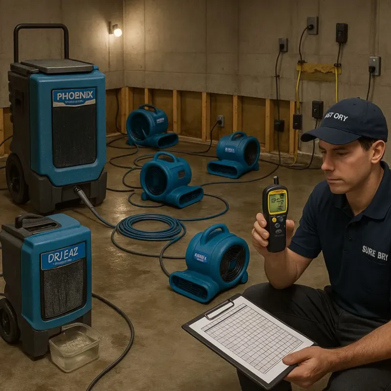 Structural Drying and Dehumidification process in Little Falls, MN